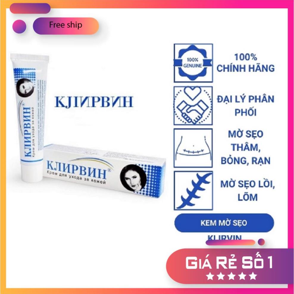Kem mờ sẹo Klirvin (Nga 25g) - Giảm sẹo, thâm do trứng cá, Giảm thâm quầng mắt