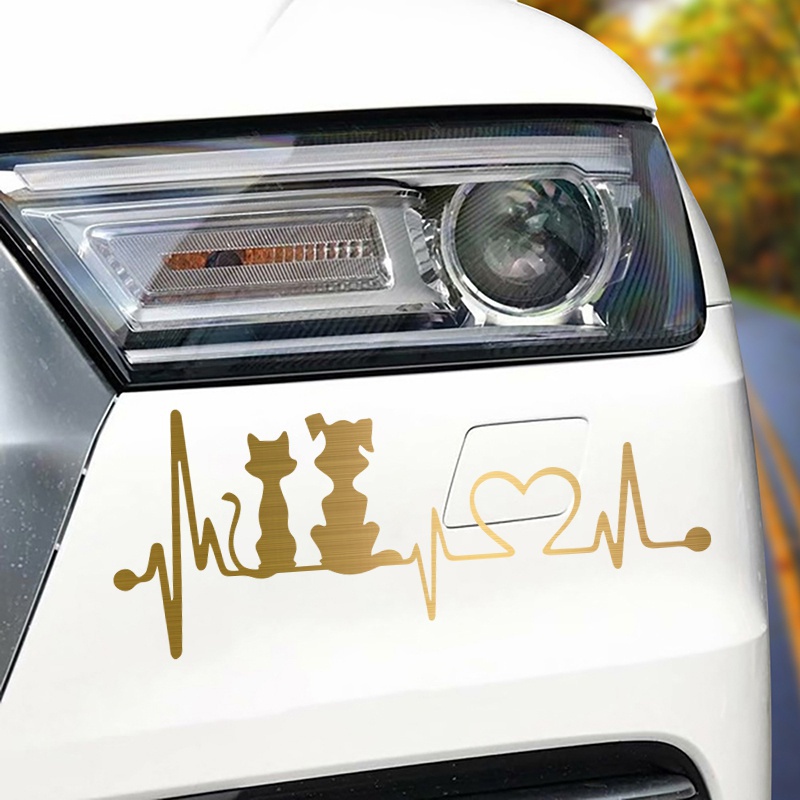 Miếng Dán Trang Trí Xe Hơi Họa Tiết Chân Chó Độc Đáo Bằng Vinyl Phản Quang Mới