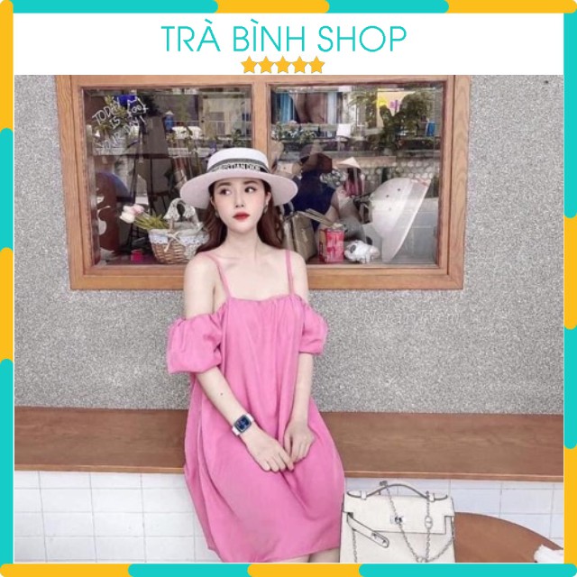Váy Đũi 2 Dây Đầm Trễ Vai Dáng Suông Chất Đũi Lụa | BigBuy360 - bigbuy360.vn