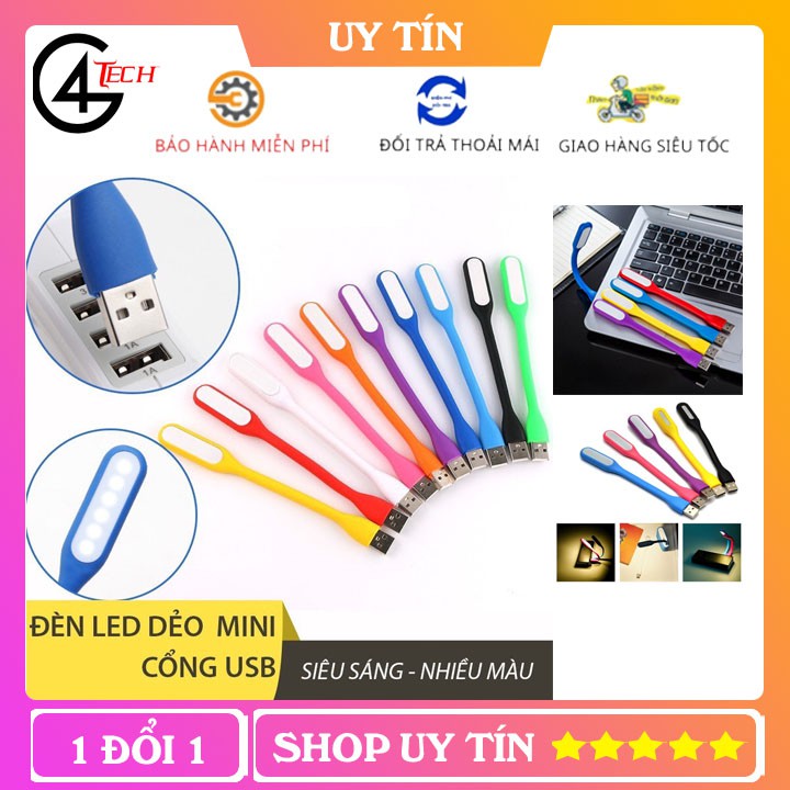 Bộ 10 Đèn LED USB Uốn Dẻo - Đèn Led Đầu USB Siêu Sáng, Nhỏ Gọn Tiện Dụng - Giá Rẻ