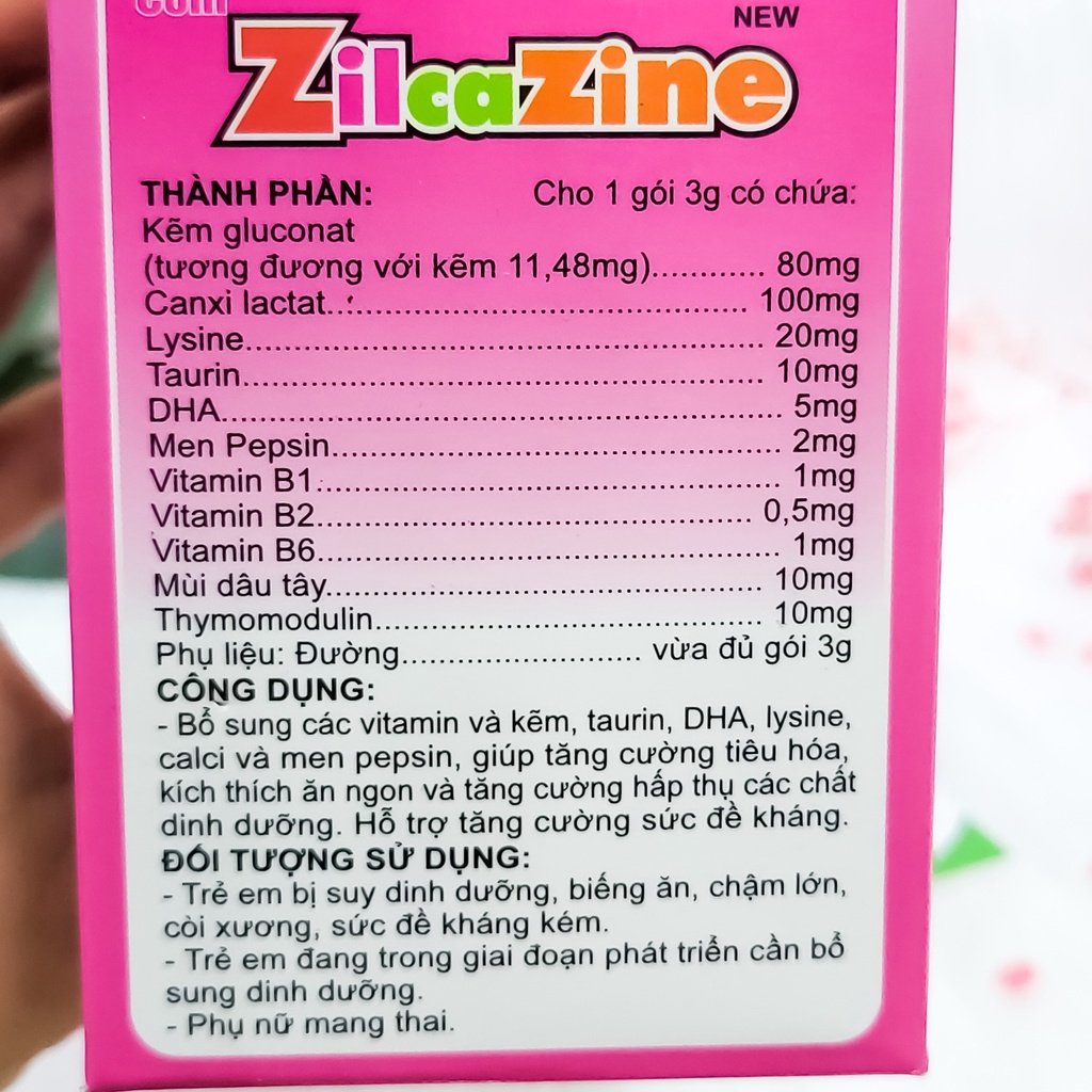 ZilcaZine Cốm Bổ Sung Vitamin, Kháng Chất Cho Xương Và Não Bé