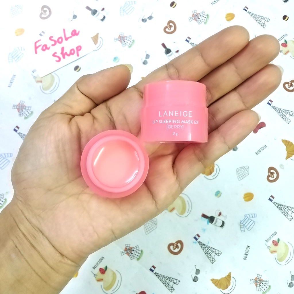 Mặt nạ ngủ dưỡng ẩm hồng môi mini 3g hương dâu tây lip sleeping mask strawberry dưỡng ẩm ngừa khô nẻ