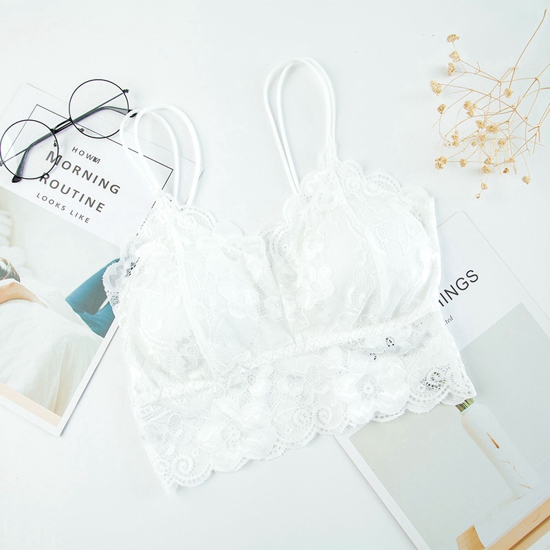 IELGY    Áo Lót Ống Ren Hoa Hướng Dương Lưng Đẹp