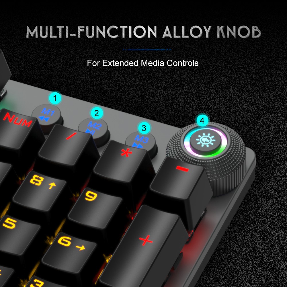 AULA F2058 / F2088 Authentic Mechanical Gaming Keyboard Wrist Rest Multimedia Marco knob Programmable Metal Panel LED Backlight