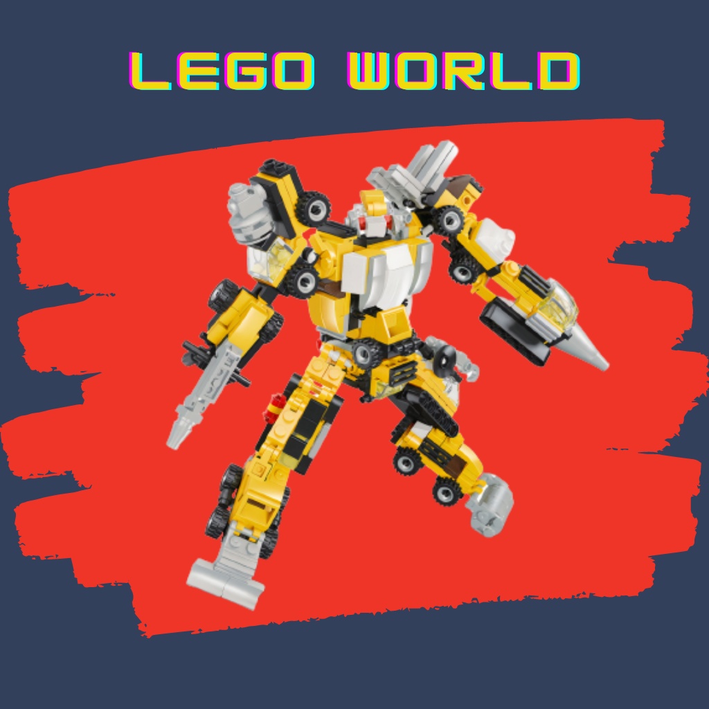 Đồ chơi lắp ráp 12 trong 1 cho bé Robot công trường 23007 - shop Lego World