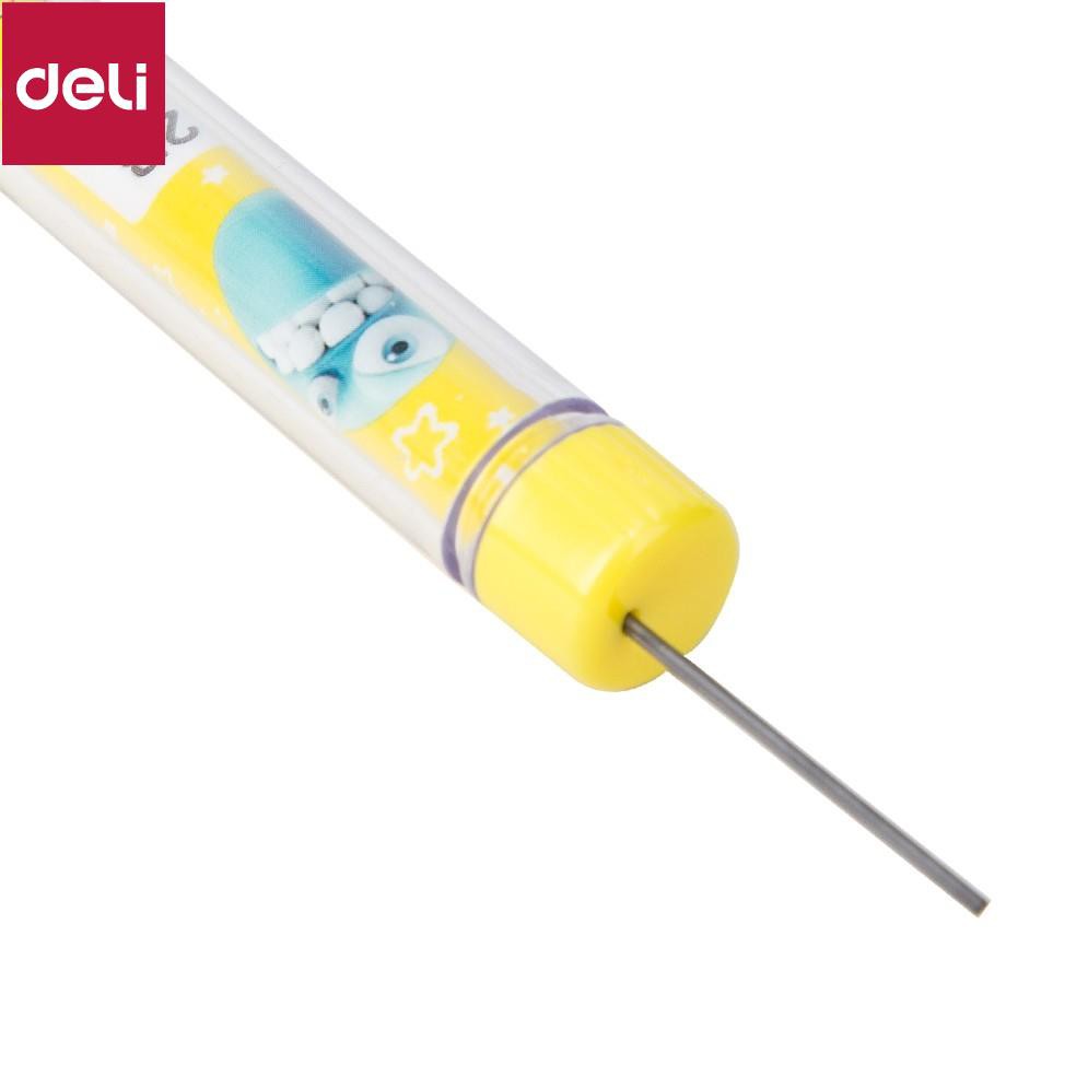 Ruột bút chì 2B Deli - 0.5mm/0.7mm - ngòi chì kim - Xanh, Hồng, Vàng - màu ngẫu nhiên - 2 ống - EU67200 / EU67300 [Deli]