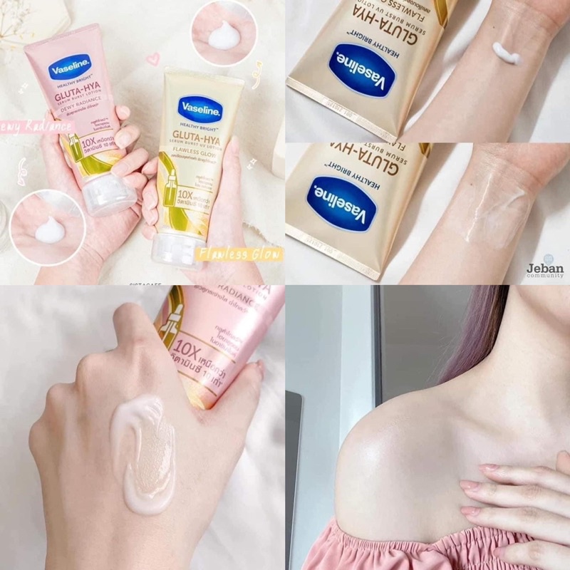 Sữa Dưỡng Thể Vaseline 10X Trắng Da, Mờ Thâm Đều Màu Da Vaseline Healthy Bright Gluta-Hya Serum Burst Lotion 330ml