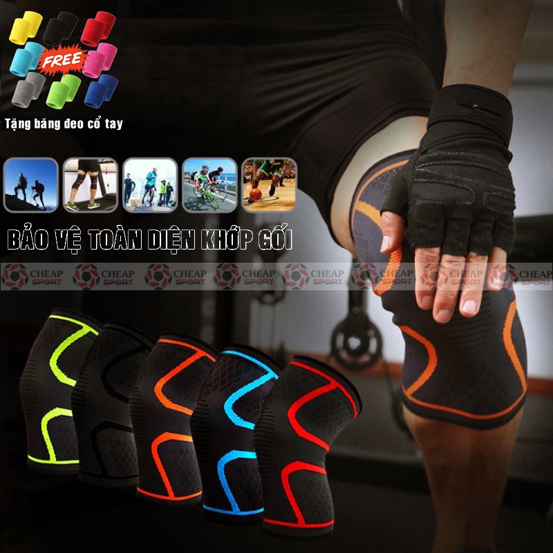 Bó Gối Bảo Vệ Đầu Gối Khi Chơi Thể Thao Phù Hợp Chơi Bóng Đá, Bóng Rổ, Bóng Chuyền, Tập Gym, Chạy Bộ, Tennis, Cầu Lông