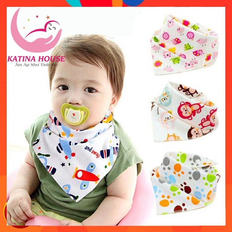 [GIFT] Khăn Yếm đeo cổ cho bé, yếm tam giác 2 lớp Cotton cao cấp mềm mại có cúc bấm