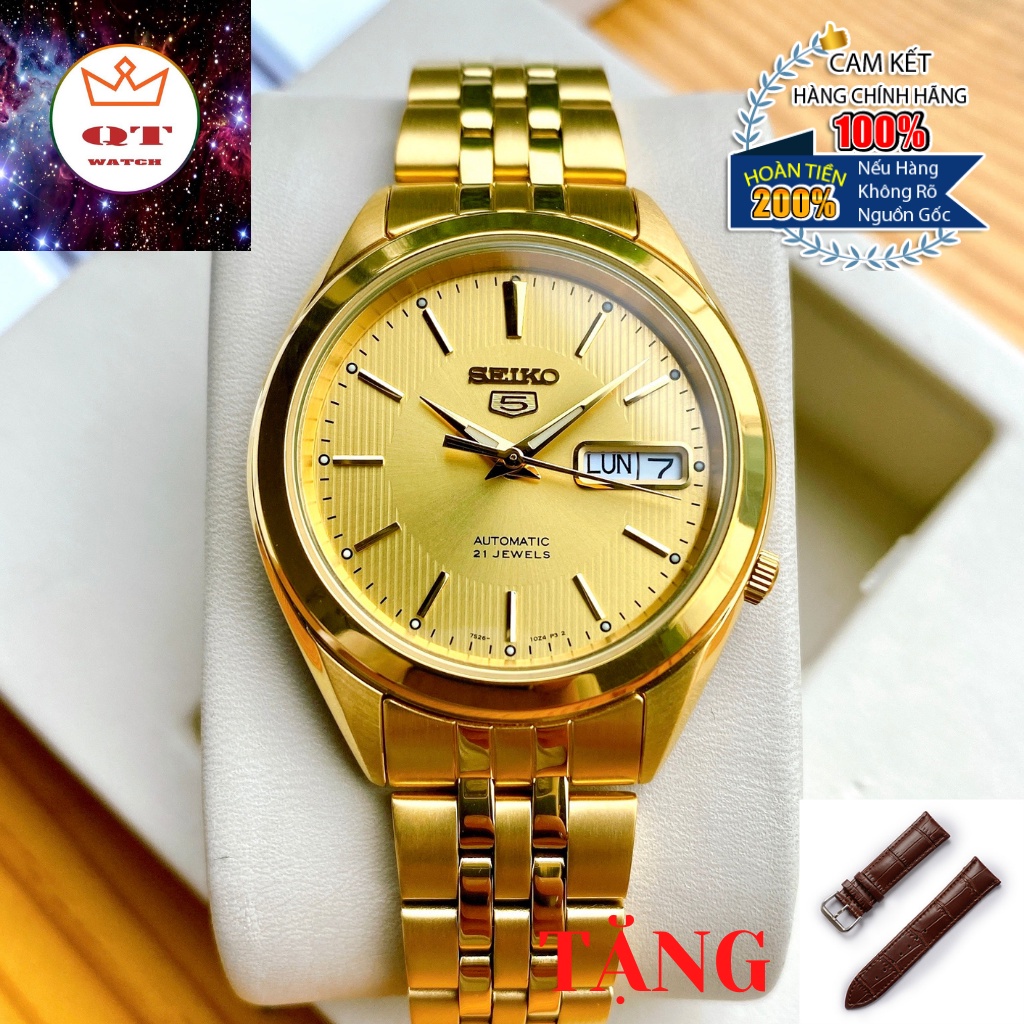 Đồng Hồ Nam SEIKO 5 AUTOMATIC MEN'S FULL GOLD #SNKL28K1 Chính Hãng Tặng Dây Da Cao Cấp