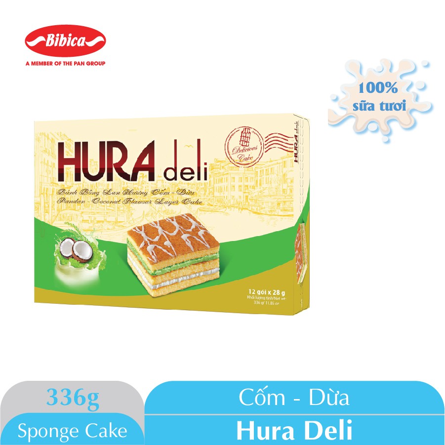 Bánh bông lan Hura Deli 336g Bibica