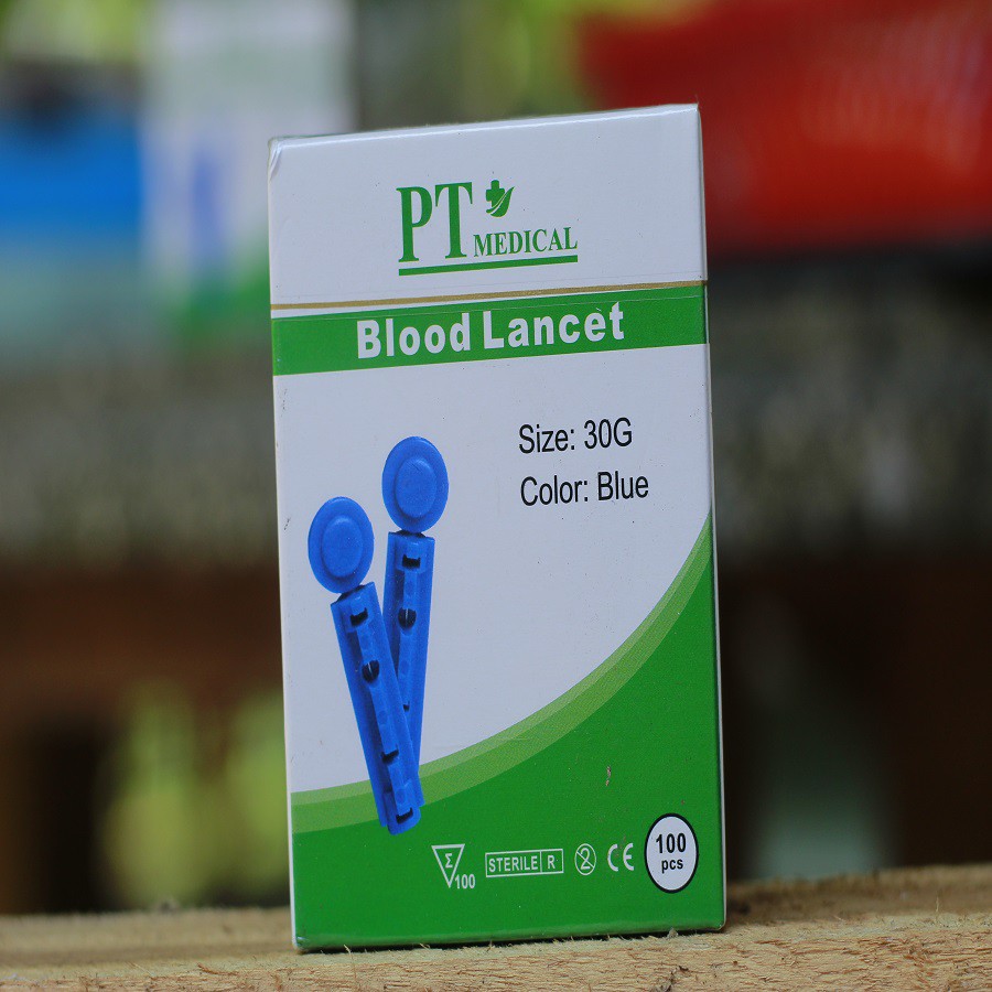 Hộp 100 kim lancet lấy máu đo đường huyết, kim chích máu đường huyết hộp 100 cây