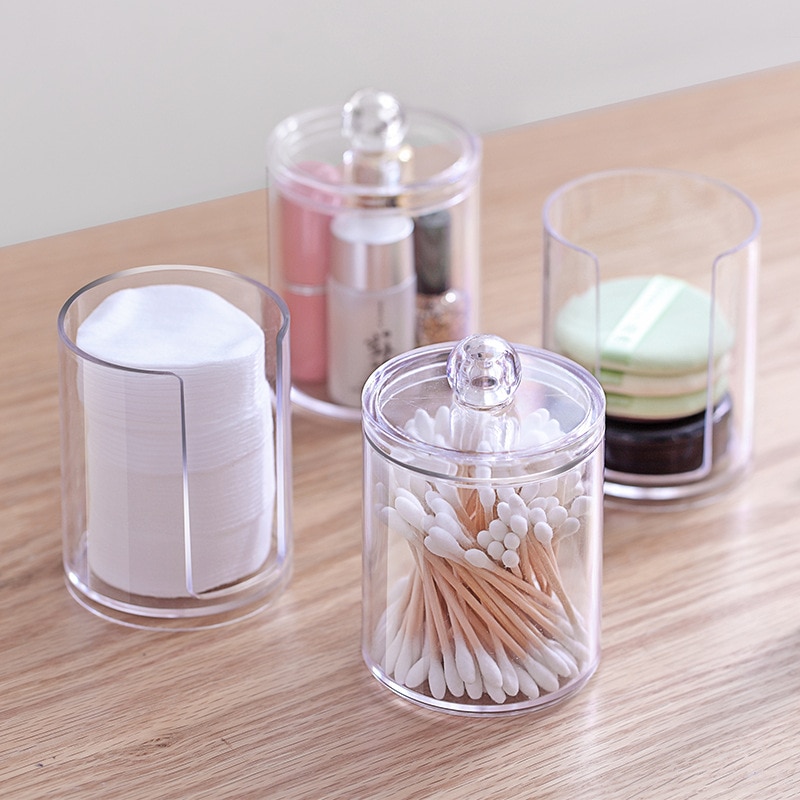 Hộp đựng tăm bông/ bông tẩy trang bằng Acrylic tiện dụng cho gia đình