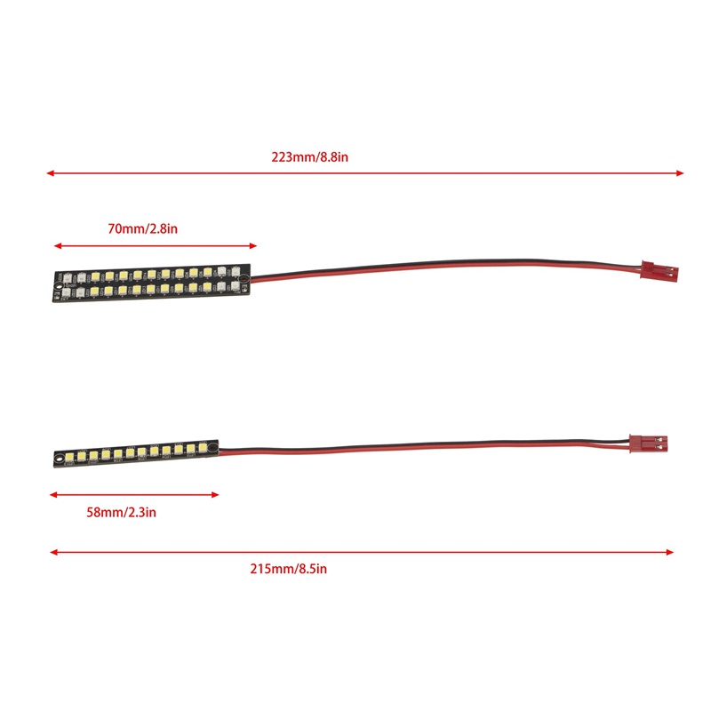 Thanh Đèn Led Cản Trước / Sau 70mm 58mm Chống Nước Nâng Cấp Cho Xe Điều Khiển TRAXXAS 1 / 10 MAXX RC