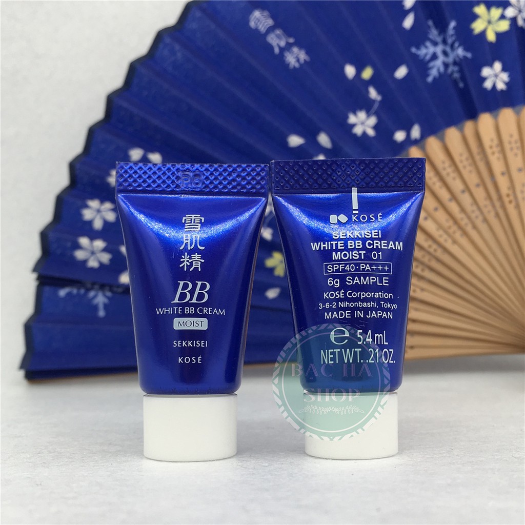 Kose Kem lót da khô BB Trắng da White BB Moist Cream Tone Sáng 01 SPF 40 PA+++ - 6g