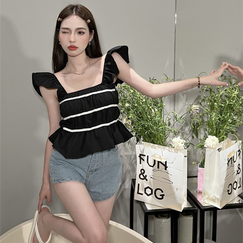 Áo Sơ Mi Không Tay Cổ Vuông Thời Trang Dành Cho Nữ