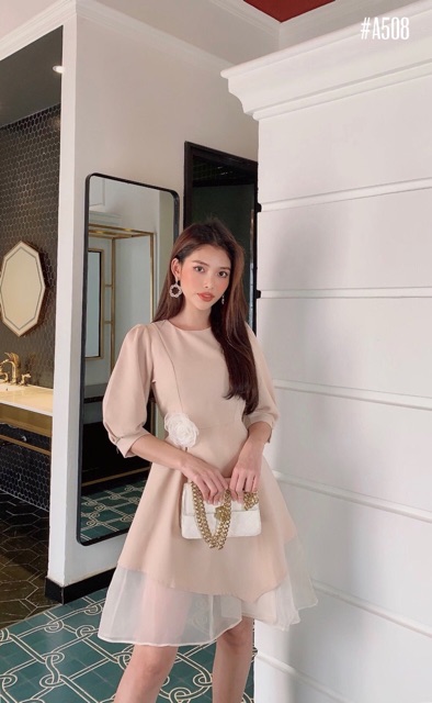 Đầm xoè 🔥Đầm xoè tay phồng( Không kèm tag hoa ) 🔥FREESHIP | BigBuy360 - bigbuy360.vn