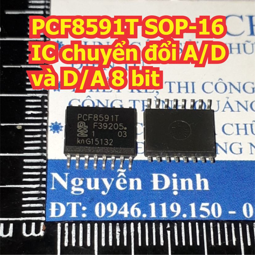 1 con PCF8591T PCF8591 8591 SOP-16 IC chuyển đổi A/D và D/A 8 bit kde1395