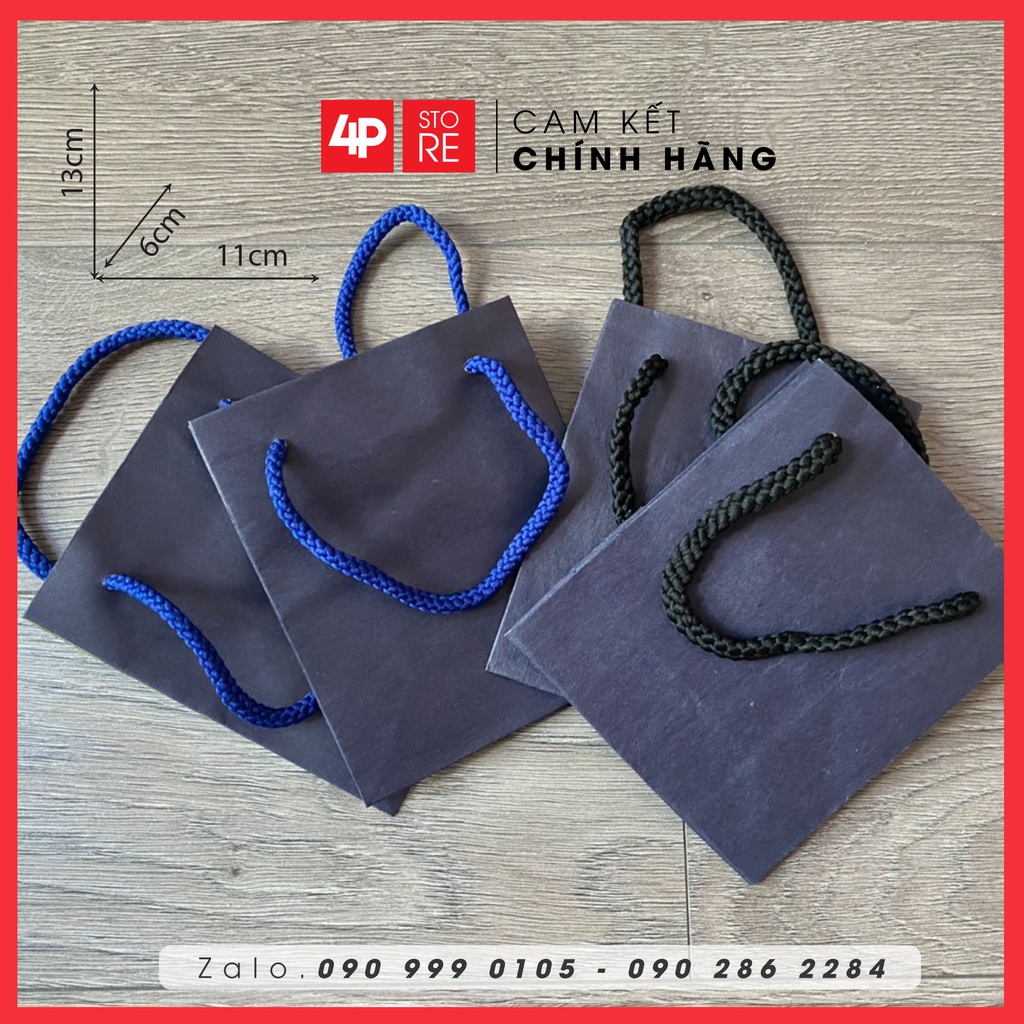 TÚI GIẤY XANH DƯƠNG ĐẬM QUAI DÙ  11 X 13 X 6 CM