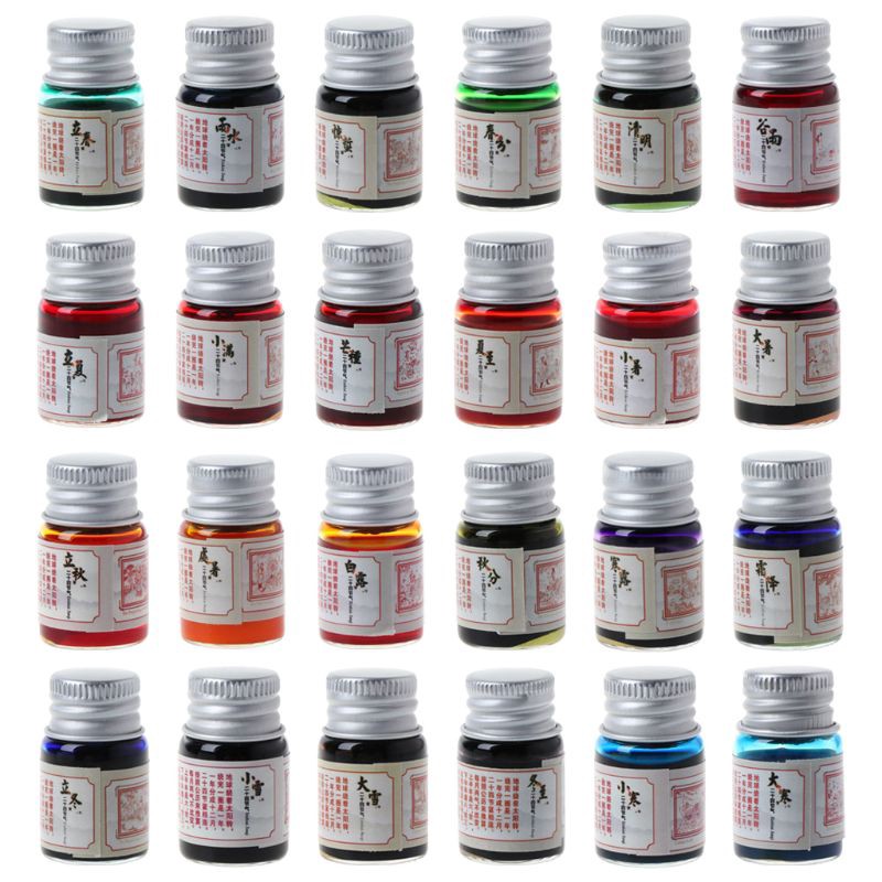 Hũ mực ánh vàng kim chấm văn phòng phẩm hỗ trợ viết bút máy/chữ thư pháp/vẽ Graffiti 5ml love