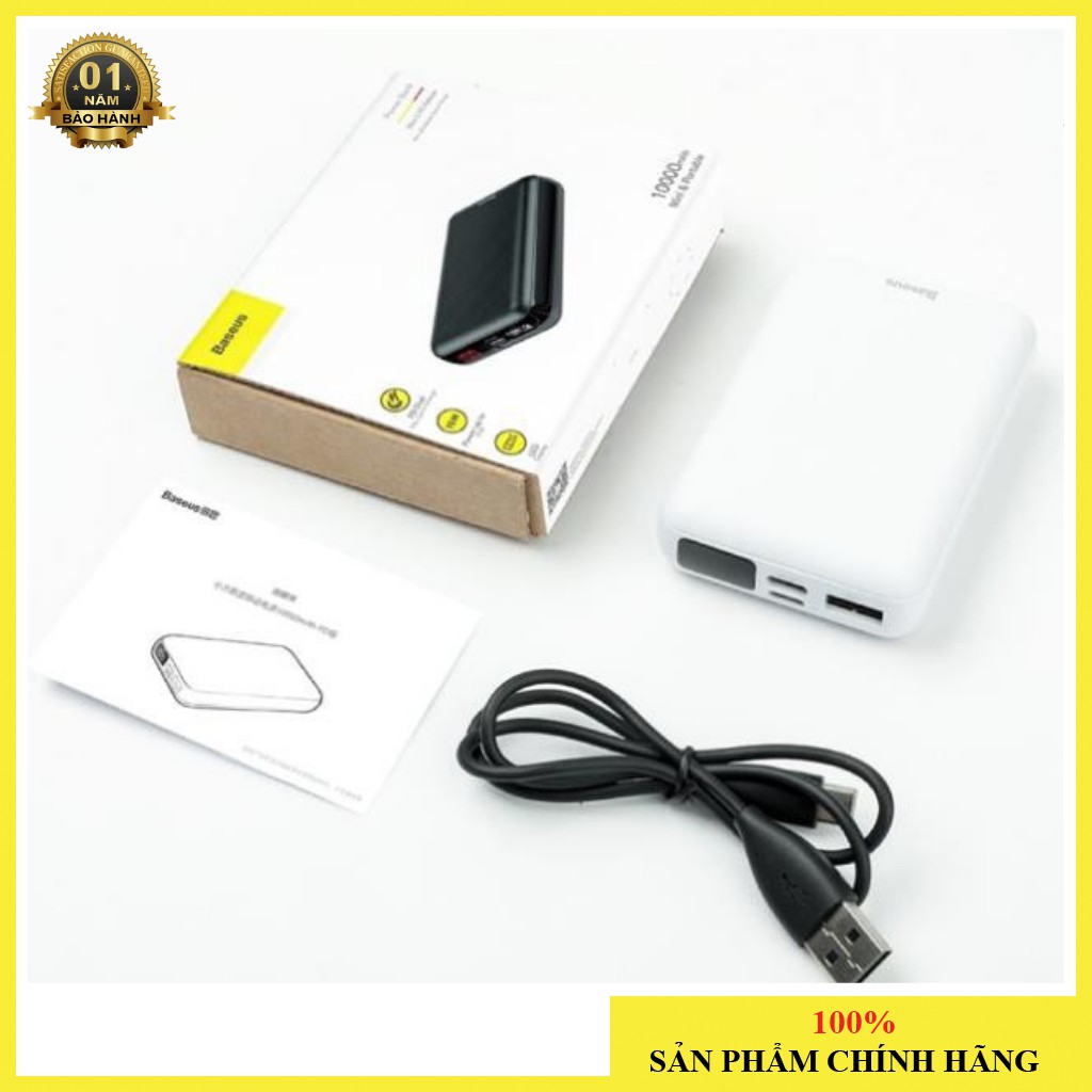 Pin dự phòng sạc nhanh Baseus Mini S Digital Display Power Bank 10,000mAh cho Smartphone/ Tablet ( PD + QC 3.0, USB-C