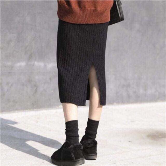 Chân váy len dáng dài xẻ sau nhiều màu siêu hot hàng Quảng Châu | BigBuy360 - bigbuy360.vn