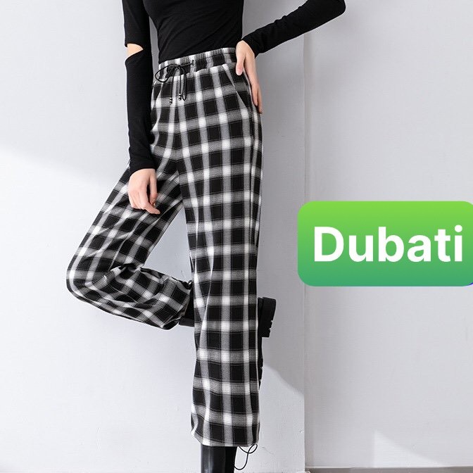 QUẦN JOGGERS NAM NỮ THỂ THAO HỌA TIẾT CARO MỚI RÚT DÂY CHẤT VẢI THOÁNG MÁT - DUBATI FASHION