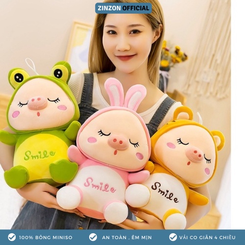 Gấu bông heo Smile nhồi bông êm mịn dễ thương cao cấp ZinZon