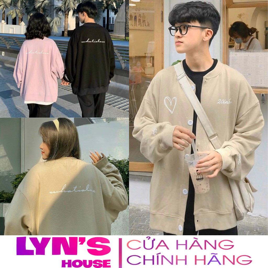 Áo Khoác Nữ Lyn House Cadigan Unisex Form Rộng Áo Khoác Nỉ Bông Cặp Đôi có 3 màu phong cách ulzzang