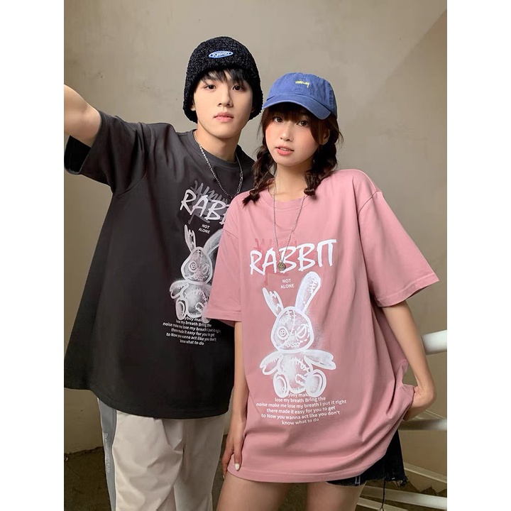 Áo Thun Unisex Nam Nữ Form Rộng Tay Lỡ THỎ NOT ALONE, Phong Cách UIzzang AT87