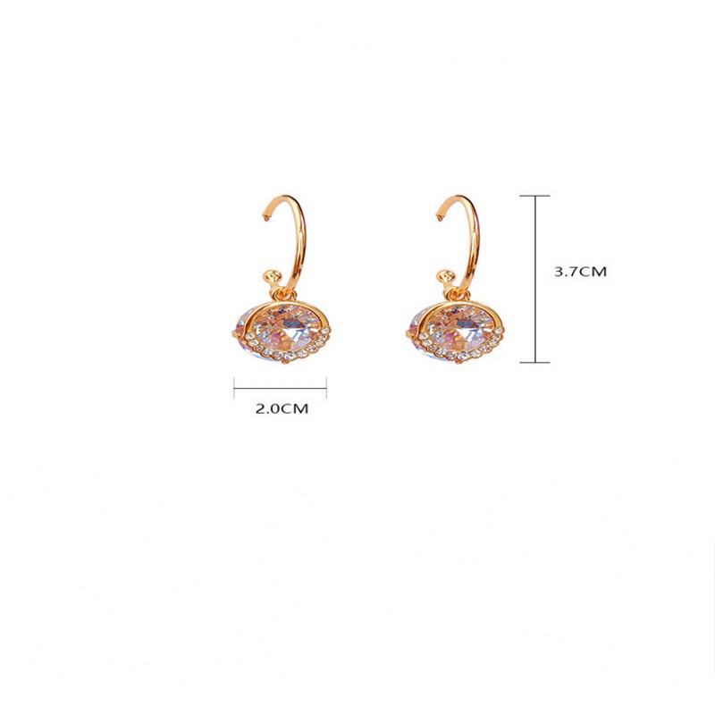 1 Cặp Bông Tai Đính Đá Zircon Thời Trang Hàn Quốc
