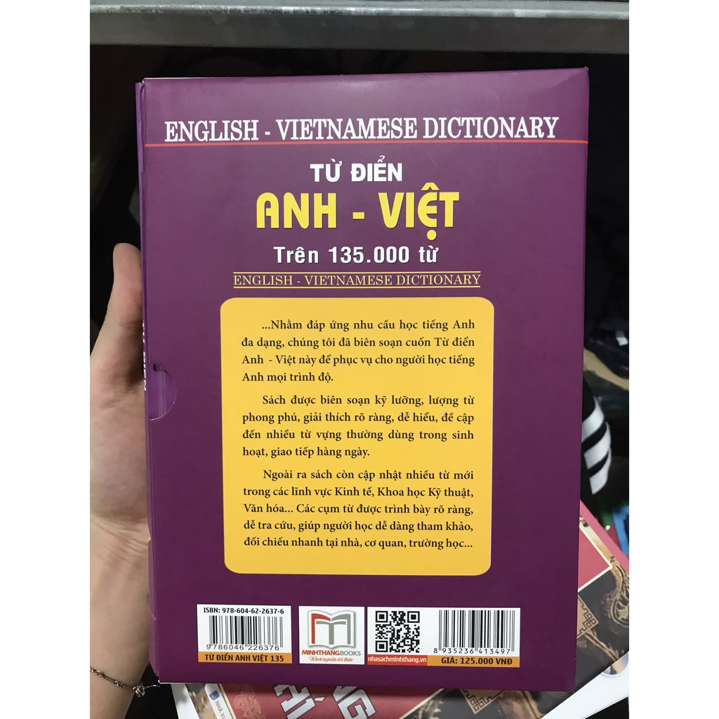 Sách -Từ điển Anh Việt trên 135.000 từ ( Hộp )