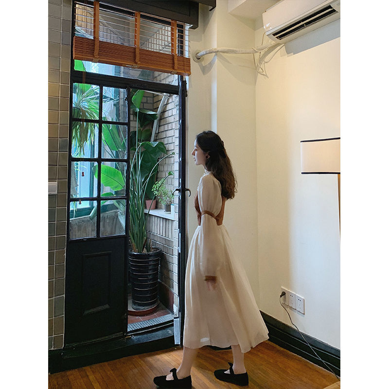 Peach Can Be French Style Retro Minority Palace Style Girl Dress Waist Slim Looking Graceful Mid-Length Fairy Dress | BigBuy360 - bigbuy360.vn