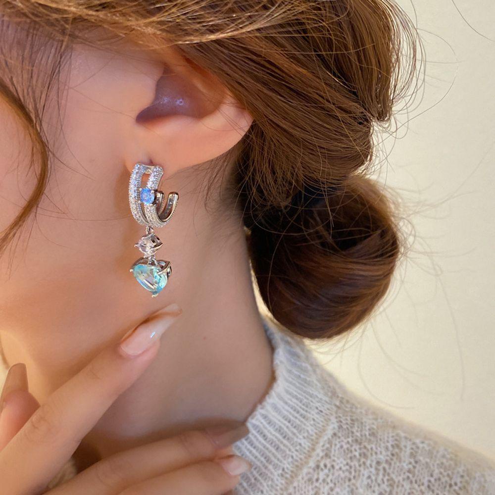 Khuyên Tai Kiểu Bất Đối Xứng Ngọt Ngào Cá Tính Cho Nữ|Khuyên Tai Hình Trái Tim Phong Cách Vintage