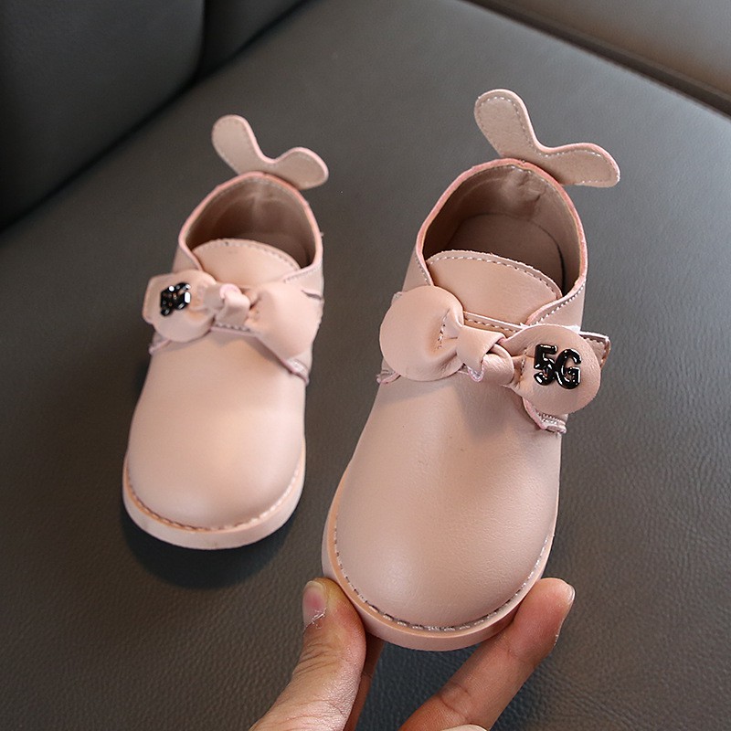 Giày công chúa đế bằng mềm mại đính nơ xinh xắn thời trang Hàn Quốc dành cho bé gái