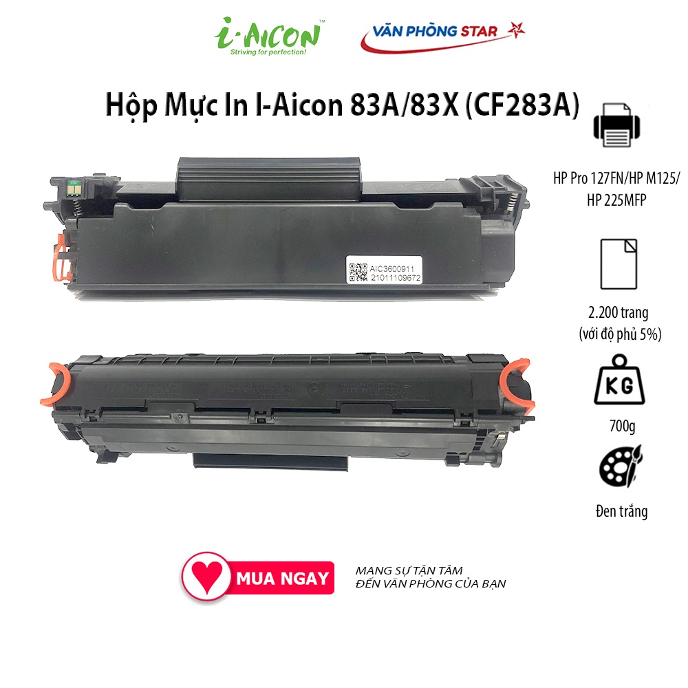 [FREE SHIP] Hộp mực 83A/83X dung lượng 2.200 bản in dùng cho máy in HP Pro 127FN/HP M125/ HP 225MFP (CF283A)