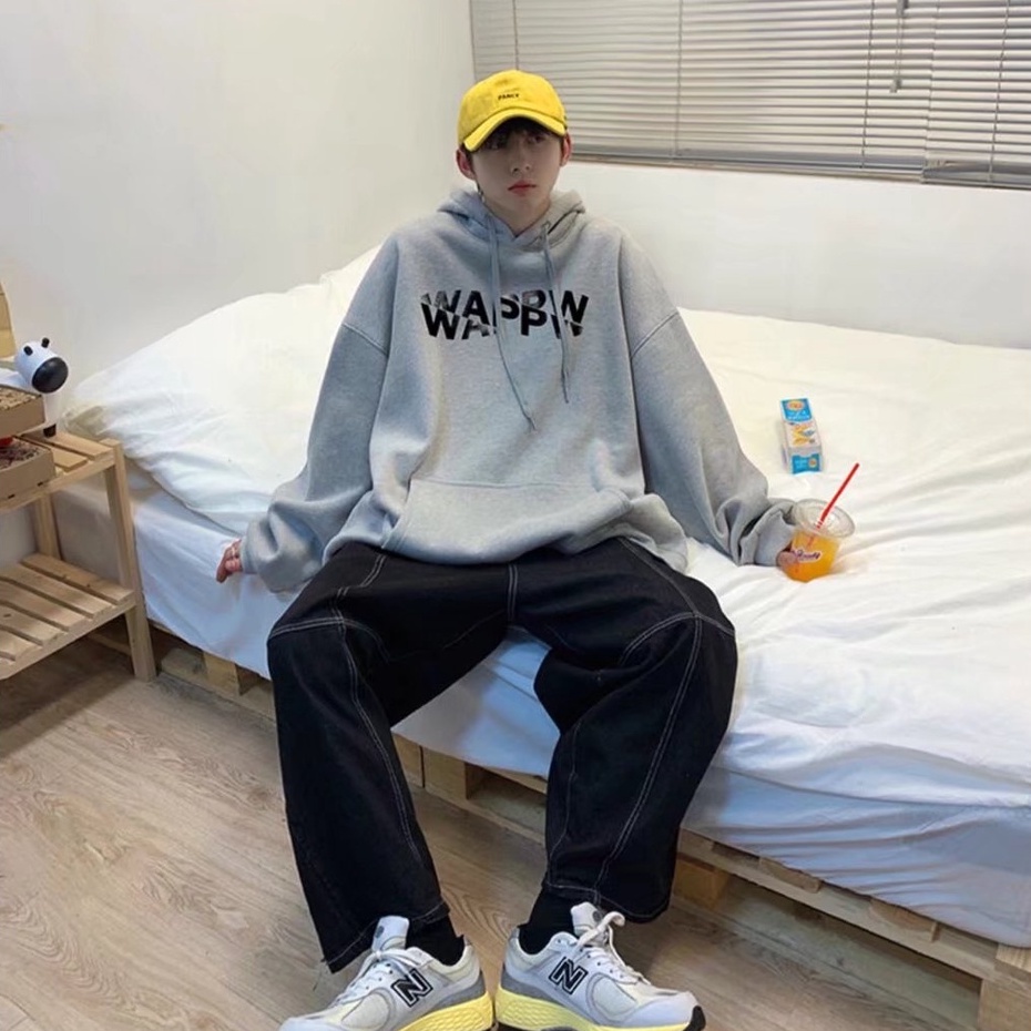 Zipper Hoodie thời trang lỏng lẻo lười biếng Hundred khí chất của người đàn ông hoodie