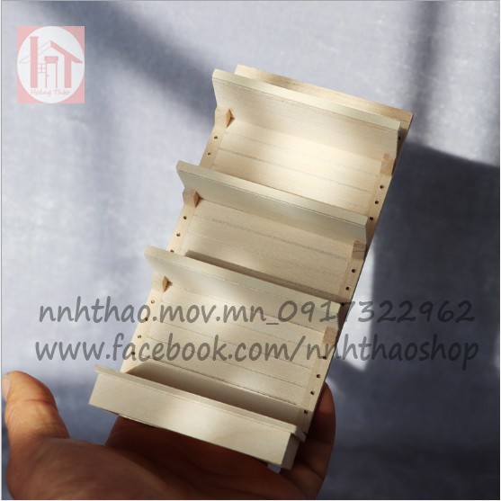 Miniature trang trí mô hình, dollhouse_Kệ gỗ (1:12)