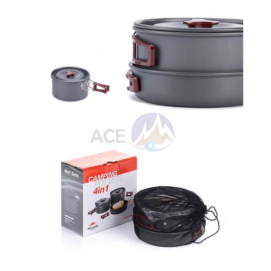 Bộ nồi nấu ăn gọn nhẹ 3 in1 NatureHike NH15T203-G