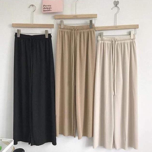 Quần ống rộng thun tăm co giãn quần culottes dáng thụng mềm đẹp đủ size mẫu mới nhất 2021 | WebRaoVat - webraovat.net.vn