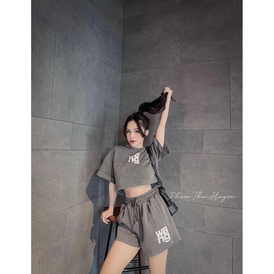 Sét áo ngắn chữ trắng 2 màu ĐEN+XÁM (Kèm ảnh thật,video) | BigBuy360 - bigbuy360.vn