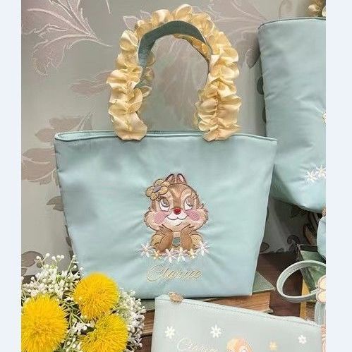 Túi Tote Đeo Vai Đựng Mỹ Phẩm Phối Ren Dễ Thương Xinh Xắn Dành Cho Nữ