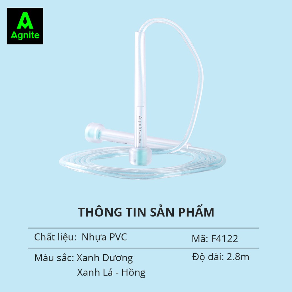 Dây nhảy giảm cân nhựa Dây nhảy thể dục Agnite chính hãng trong suốt lõi PVC cao cấp - F4122