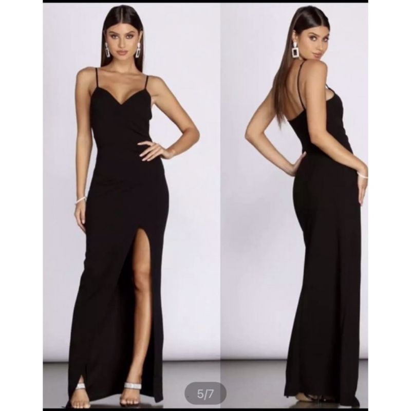 Đầm tiệc ôm body vạt chéo xẻ tà f21 VNXK dạ hội tiệc party prom maxi dáng dài hai dây xuất khẩu dư tuồn xịn