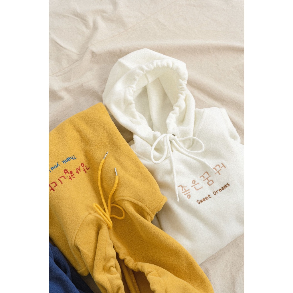 Áo hoodie thêu MADELEN nỉ bông dáng freesize nhiều màu