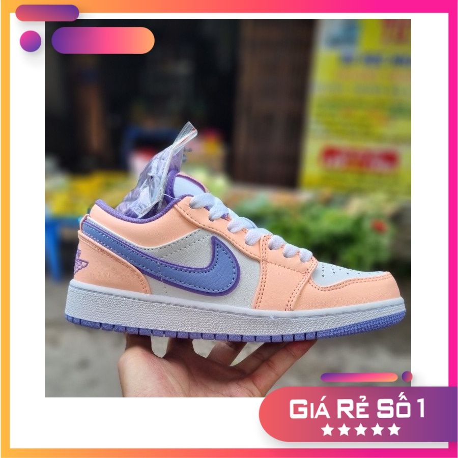 📢 Giày Thể Thao, Giày Sneaker Nike_Air_𝐉𝐨𝐫𝐝𝐚𝐧 jd1 Low Cam Hồng Tím Cổ Thấp Bản Siêu_Cấp