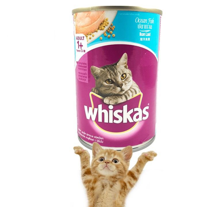 Pate Whiskas cho mèo lon 400g vị cá biển, cá thu