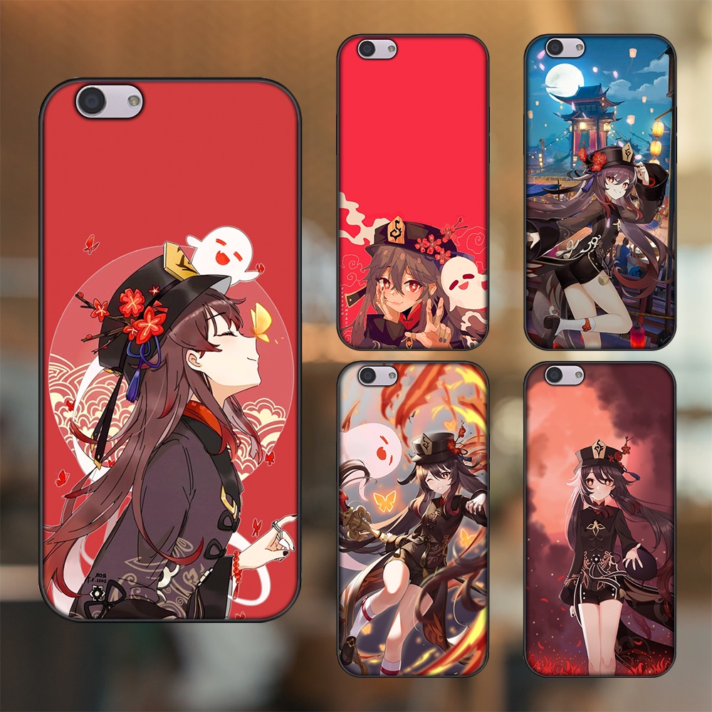 Ốp lưng Oppo F1s, F3, F3 Plus viền đen in hình Hutao Genshin Impact