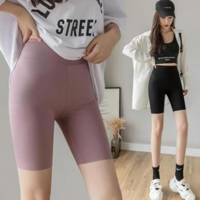 Quần Legging Thể Thao Nữ Cạp Cao Cao Cấp Hàn Quốc Quần Đùi Cạp Cao Biker Tập Gym Yoga Aerobic Mùa Hè | BigBuy360 - bigbuy360.vn