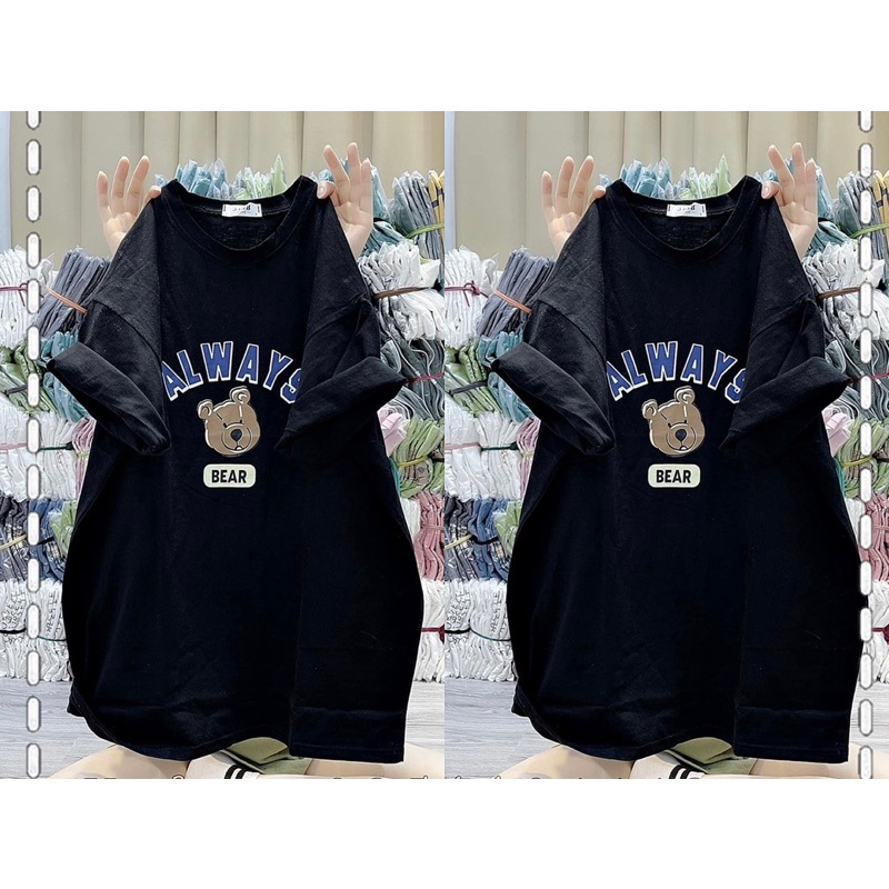 Áo thun nam nữ over Size áo phông tay lỡ chất cotton gấu bear